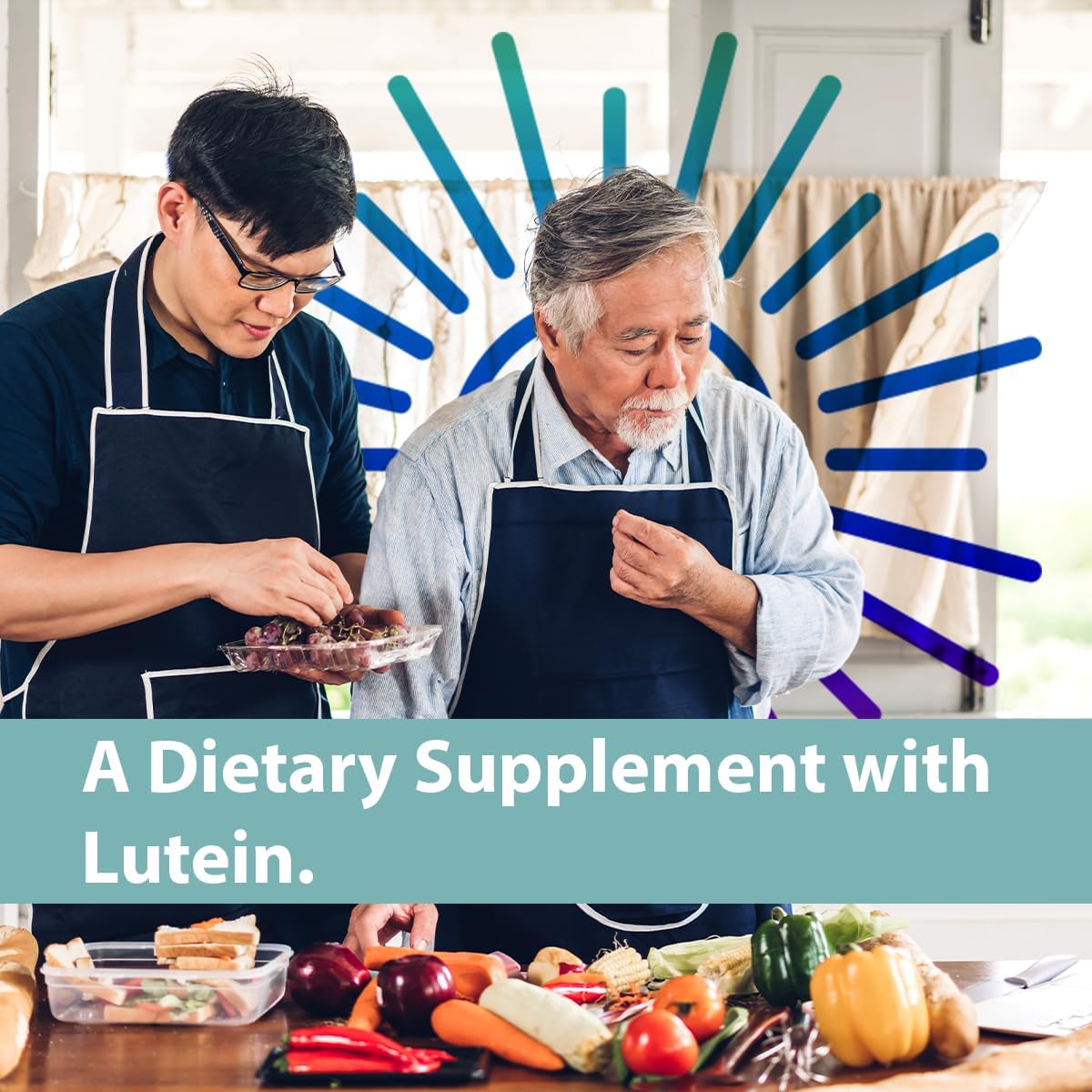 60-Count GeriCare Ocular Vitamins with Lutein - Eye Vitamins and Minerals Dietary Supplement Tablets