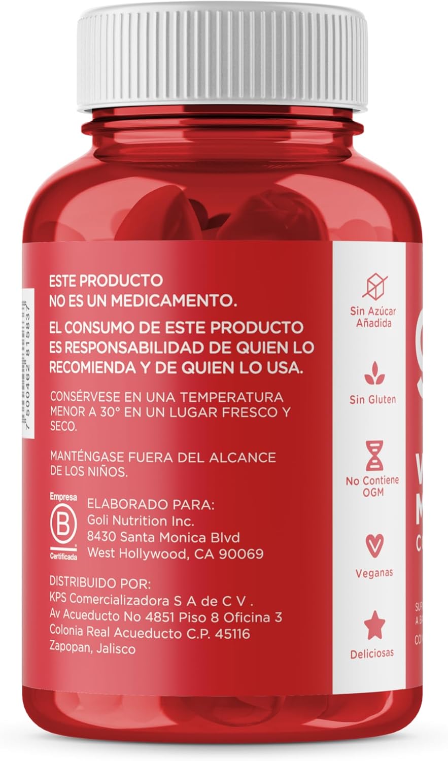 60-Count Goli Apple Cider Vinegar Gummy Vitamins with Vitamin B12 - Gelatin-Free, Gluten-Free, Vegan & Non-GMO