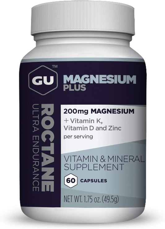 60-Count GU Energy Roctane Magnesium Plus Capsules with Vitamin K, D, and Zinc for Recovery Support