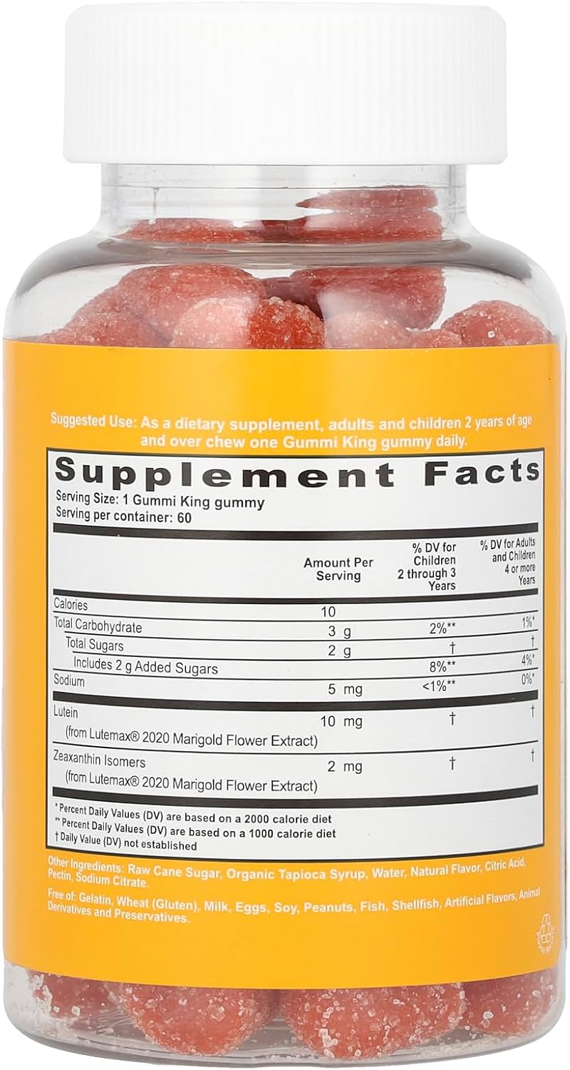 60-Count Gummi King Lutein + Zeaxanthin Gummies in Natural Mango Flavor