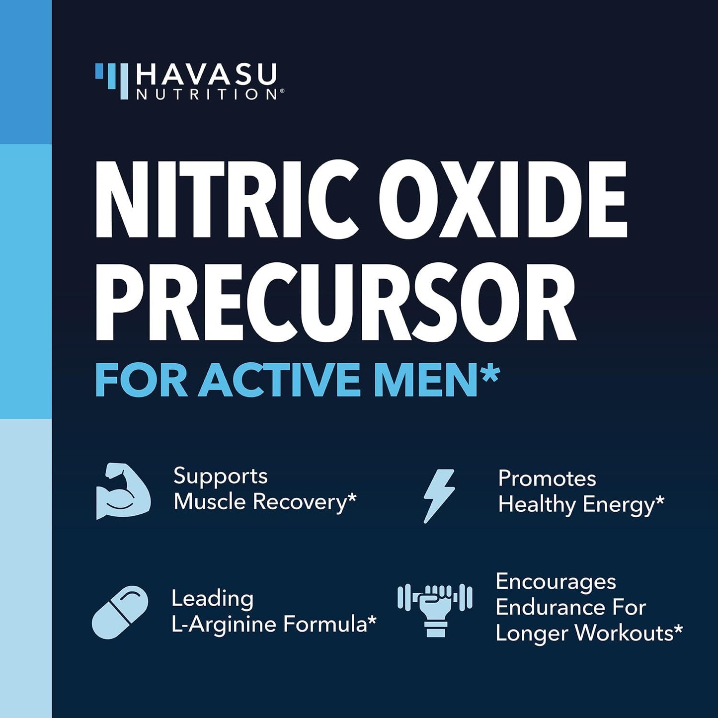 60 Count Havasu Nutrition L-Arginine and L-Citrulline Capsules - Vegan Nitric Oxide Supplement for Performance, Endurance, Muscle Support - Non-GMO - 1 Month Supply