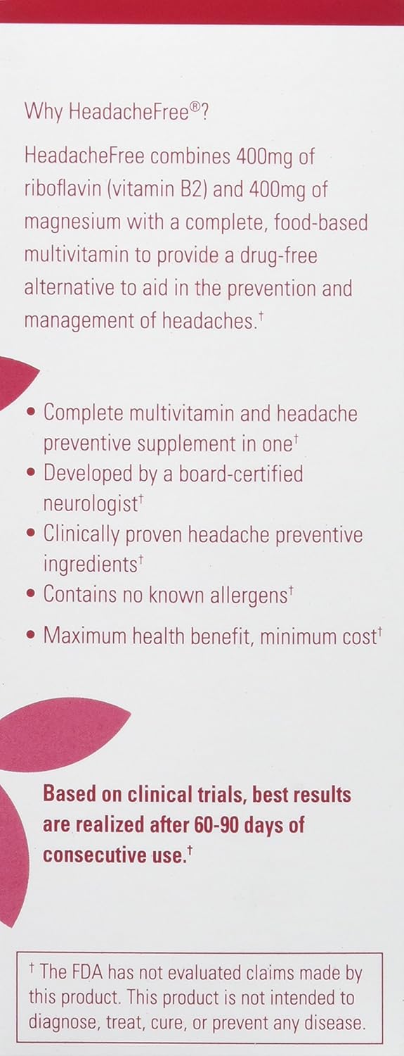60 Count Headache-Free Complete Multivitamin Supplement for Daily Wellness