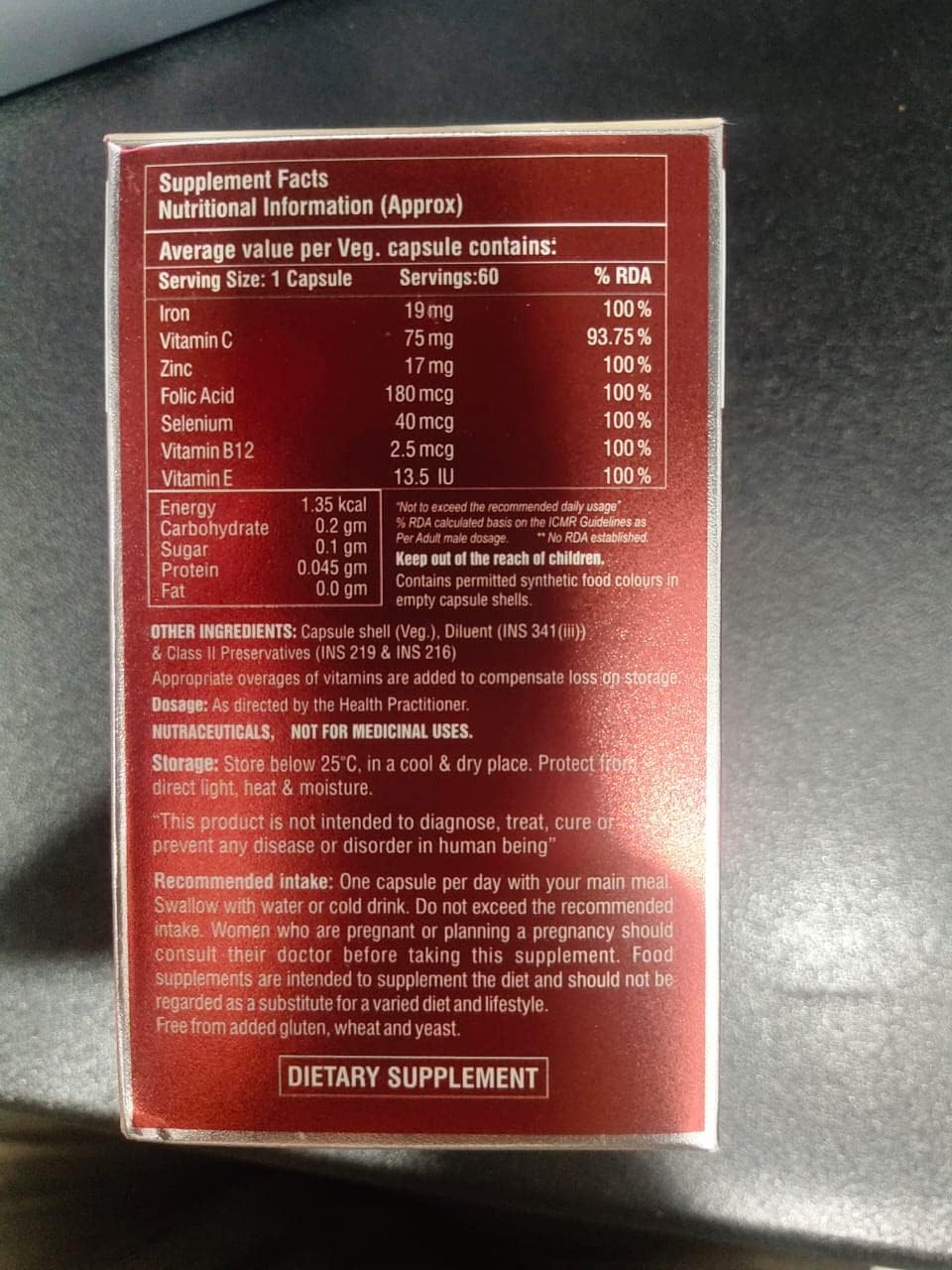 60 Count HealthBest Haemobest Iron Power Capsules - Gentle on Stomachs - Non-Constipating Formula - Boost Hemoglobin and Red Blood Cells Support