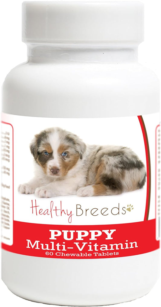 60 Count Healthy Breeds Australian Shepherd Puppy Dog Multivitamin Tablet