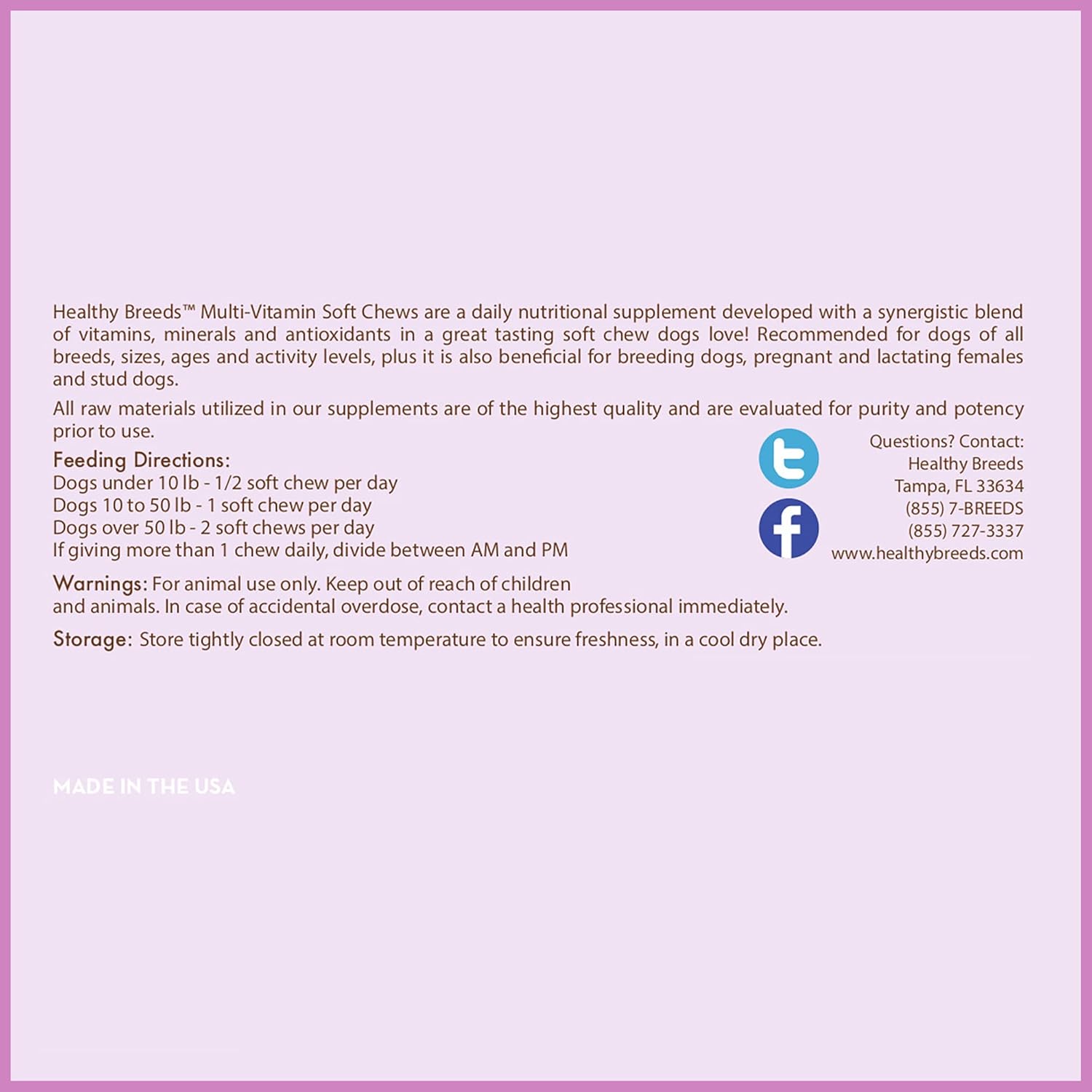 60 Count Healthy Breeds Dachshund Multi-Vitamin Soft Chews for Dog Health and Wellness