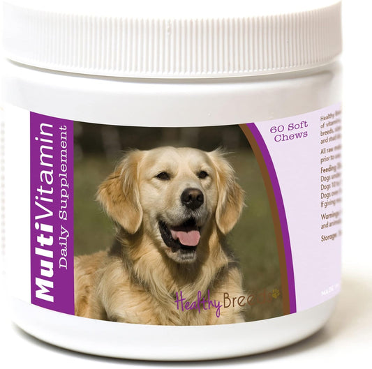 60 Count Healthy Breeds Golden Retriever Multi-Vitamin Soft Chews for Optimal Health and Wellness