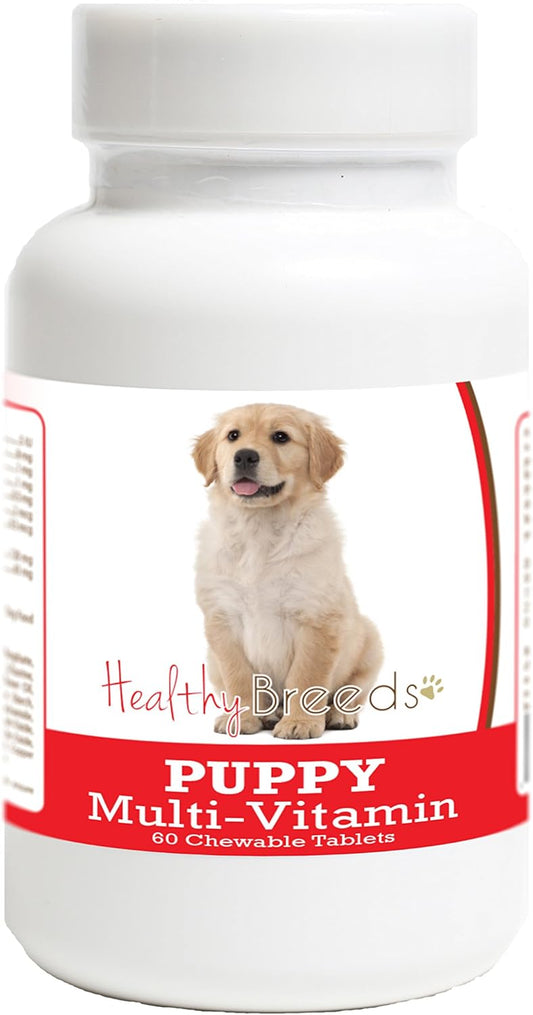 60 Count Healthy Breeds Golden Retriever Puppy Dog Multivitamin Tablet for Overall Health and Wellness