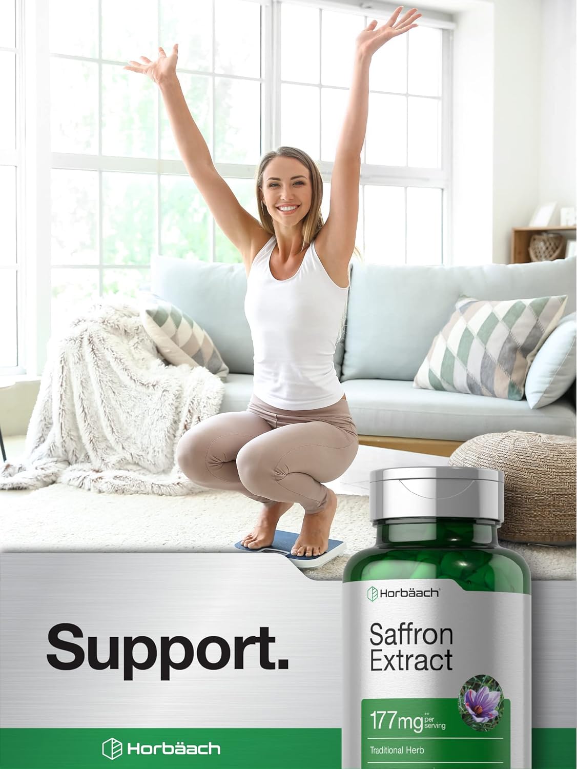 60 Count Horbäach Saffron Extract Capsules 177 mg | Non-GMO, Gluten Free Dietary Supplement