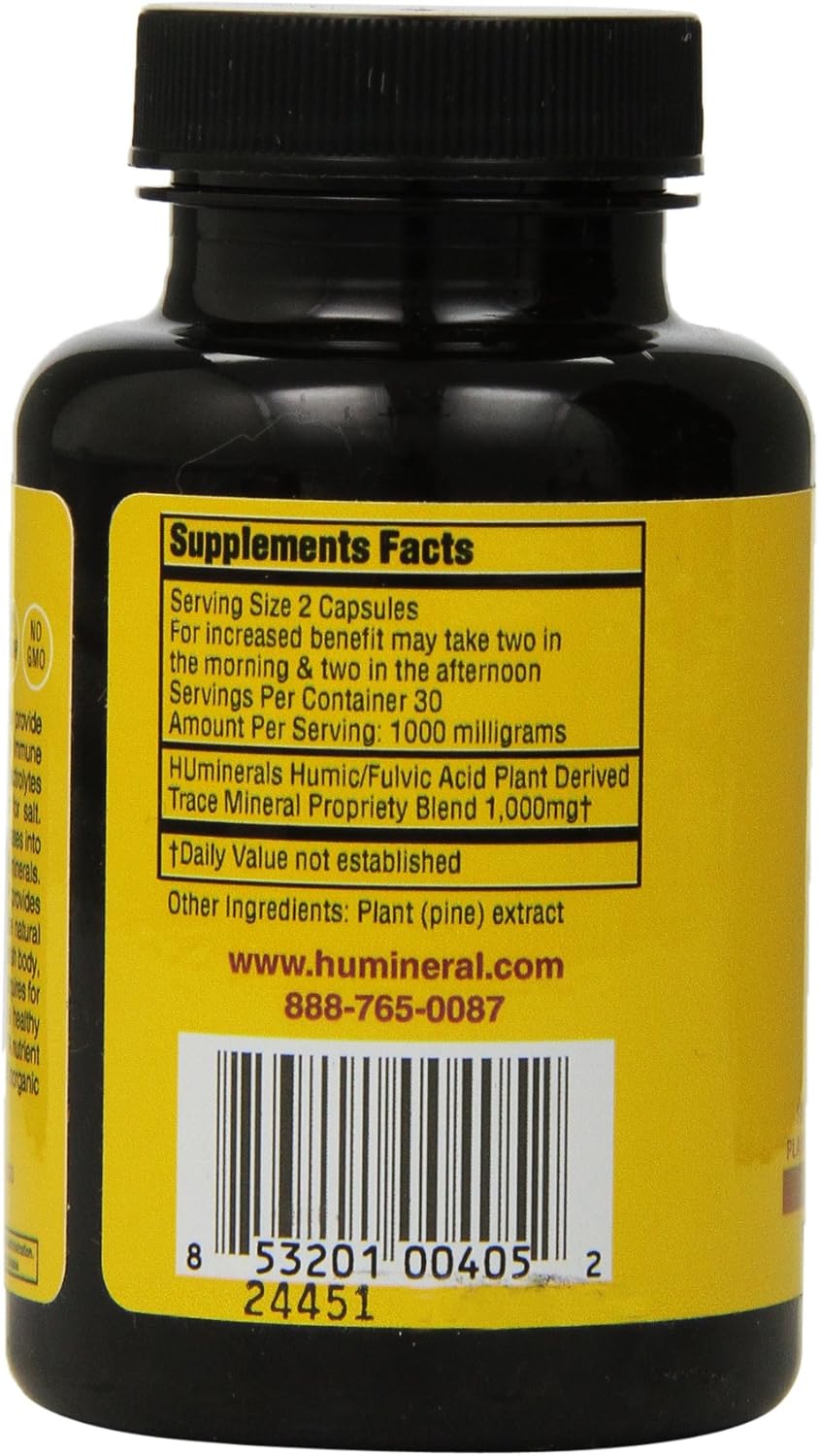60 Count HUmineral Humic and Fulvic Mineral Raw Powder Supplement for Immune Support