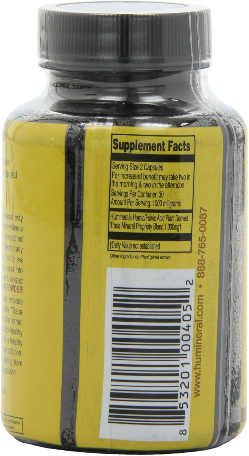 60 Count HUmineral Humic and Fulvic Mineral Raw Powder Supplement for Immune Support