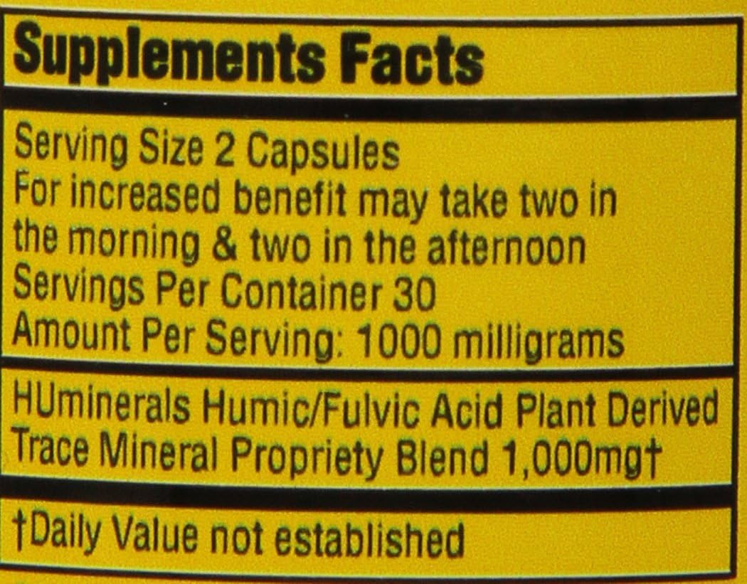 60 Count HUmineral Humic and Fulvic Mineral Raw Powder Supplement for Immune Support