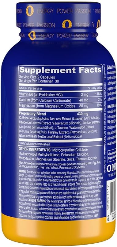 60 Count Infinite Labs Oxidane X Capsules | Electrolyte Enhanced Water Balance Formula | Gluten Free & Vegetarian Formula