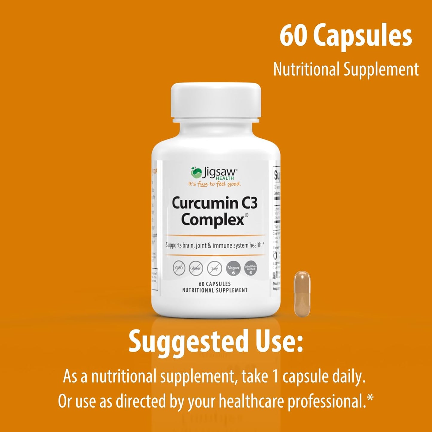 60 Count Jigsaw Health Curcumin Softgels for Antioxidant Support