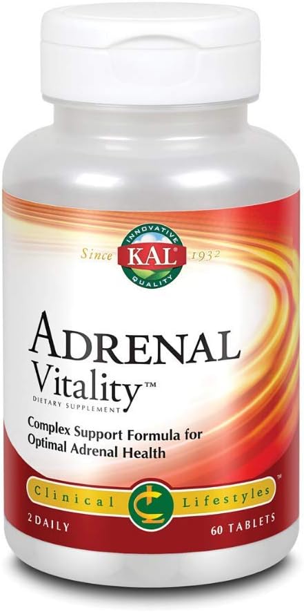 60 Count KAL Adrenal Vitality Tablets for Energy and Stress Support