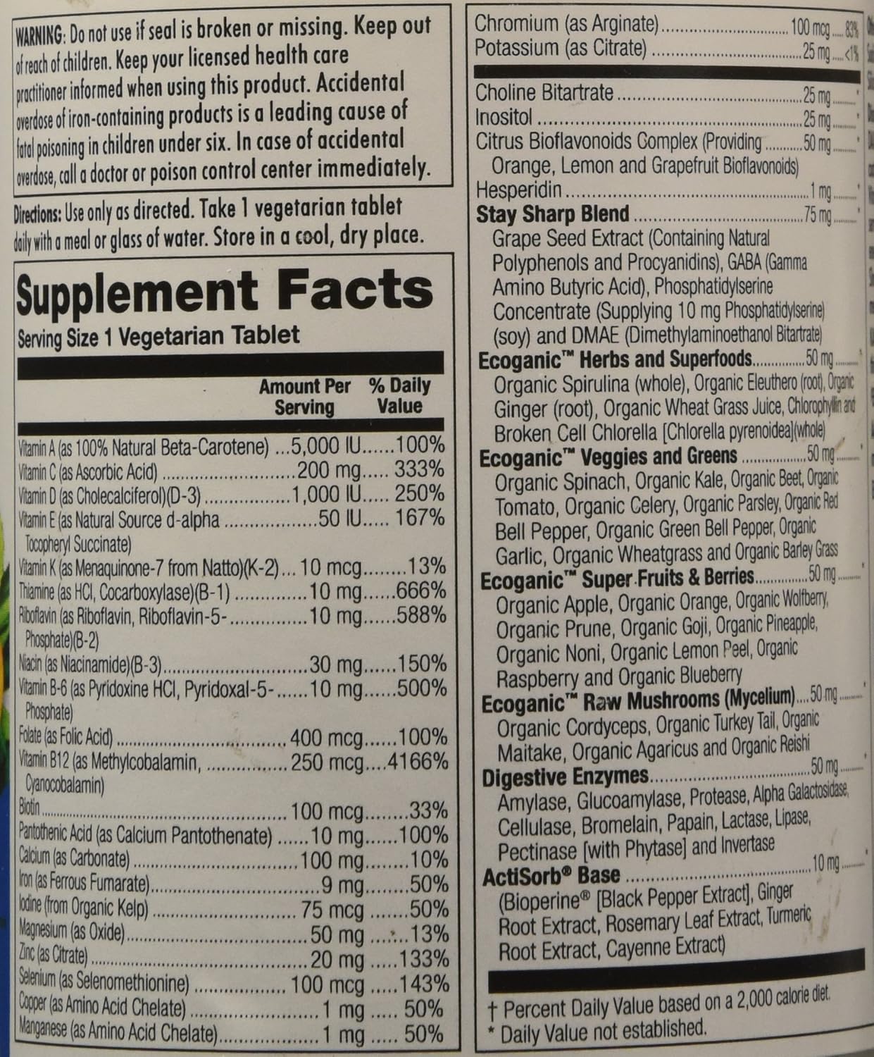 60 Count KAL Enhanced Energy Tablets for Teens - Natural Energy Boost Supplement