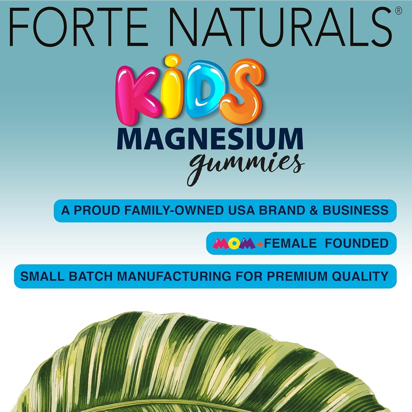 60 Count Kids Magnesium Calm Gummies for Sleep and Bedtime by FORTE NATURALS - USA-Made Supplement