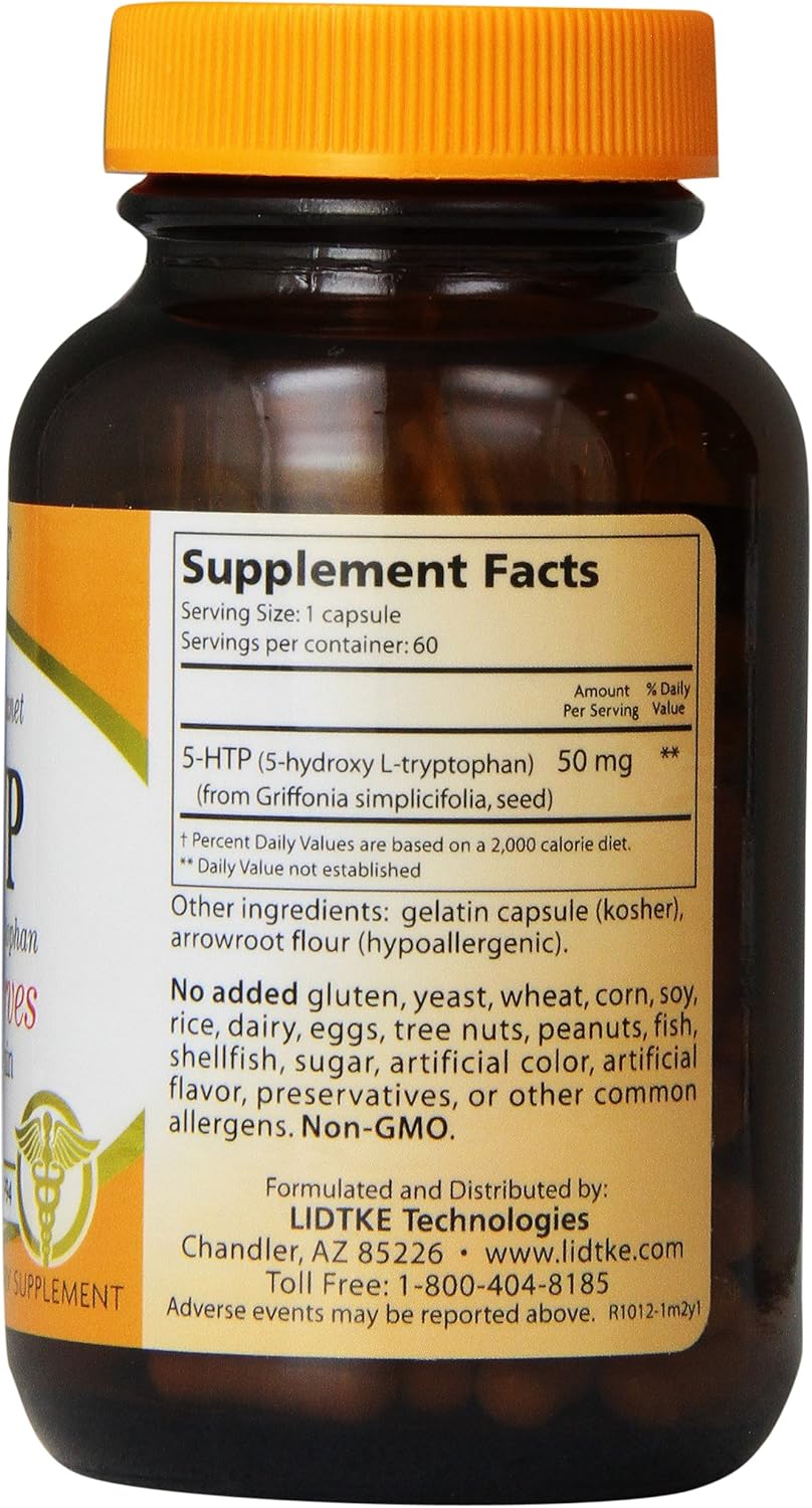 60-Count Lidtke Technologies 5-HTP Capsules for Diet Support