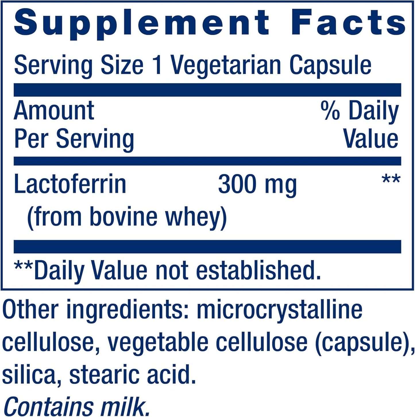 60-Count Life Extension Lactoferrin Capsules for Immune, GI, and Vision Health - Gluten-Free, Non-GMO, Vegetarian Formula