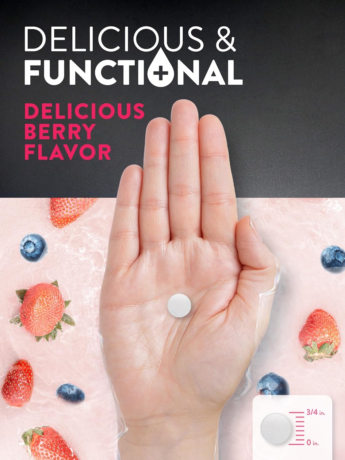 60 Count Non-GMO Berry Flavor Electrolyte Tablets for Hydration | Gluten Free Chewable Supplement by Nature's Truth
