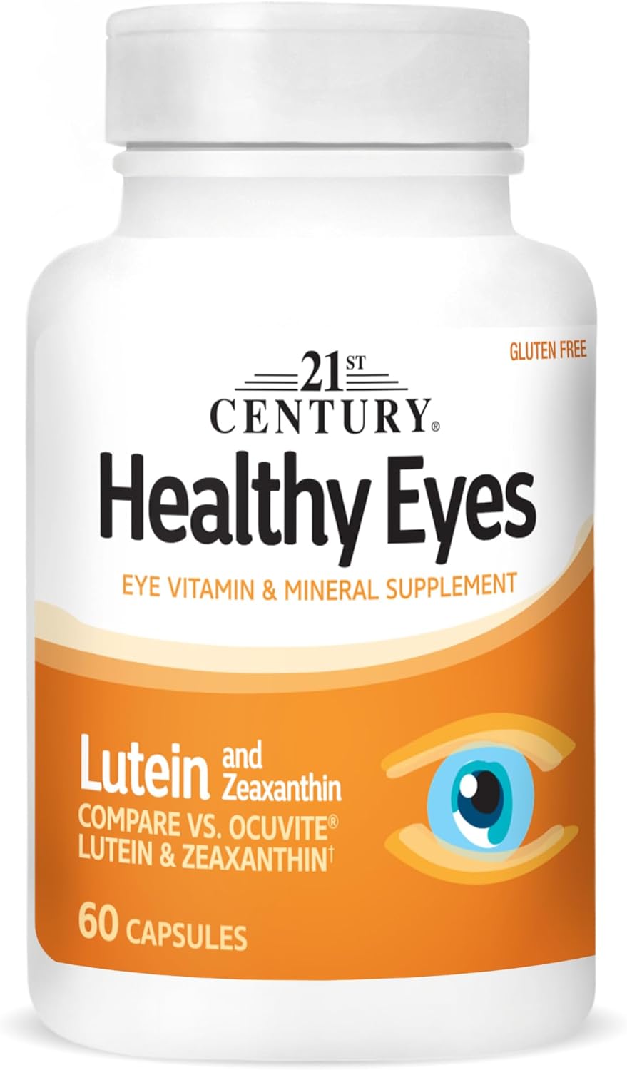 60 Count of 21st Century Lutein and Zeaxanthin Capsules for Healthy Eyes