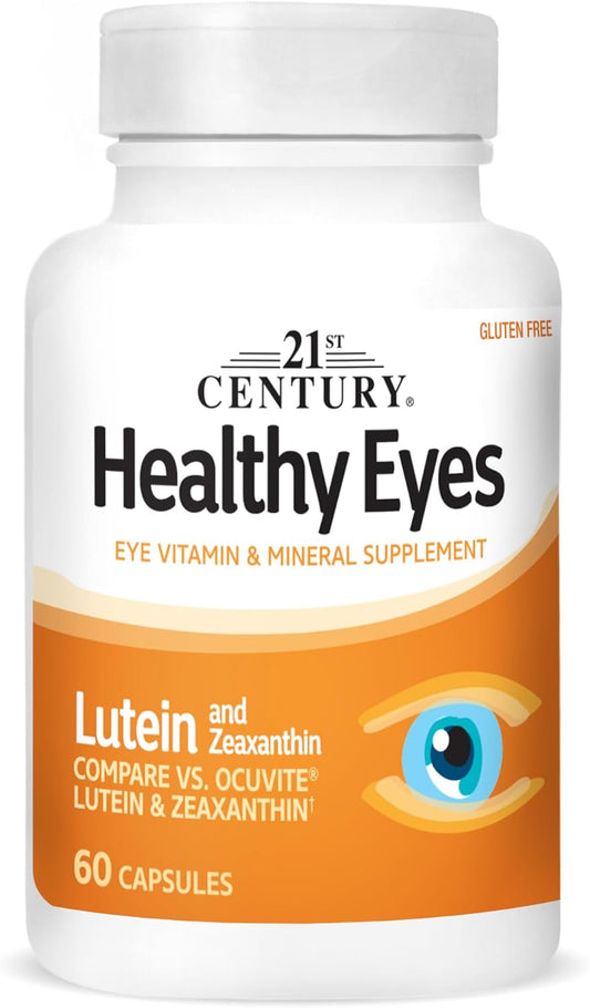 60 Count of 21st Century Lutein and Zeaxanthin Capsules for Healthy Eyes