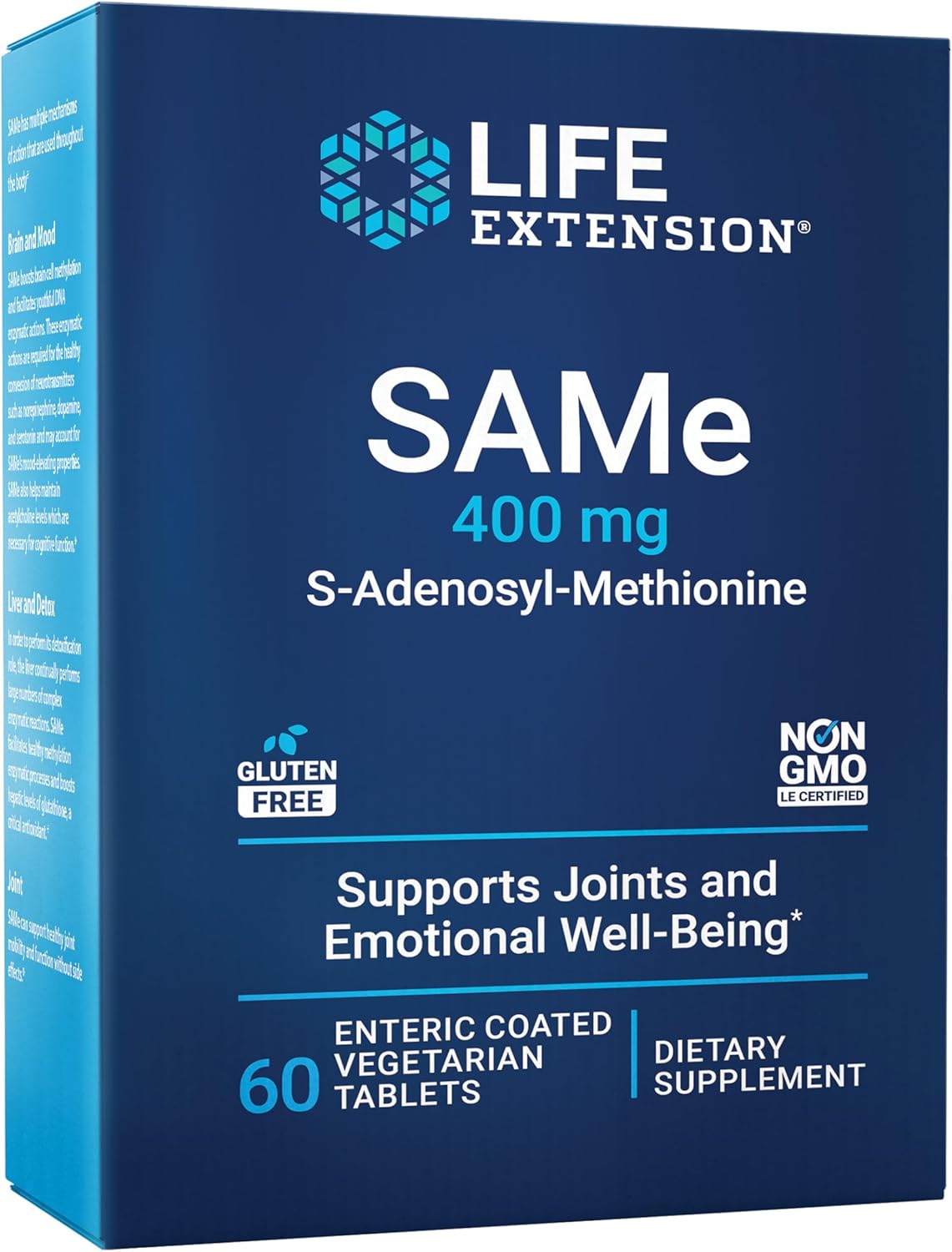60 Count Same 400mg & N-Acetyl-L-Cysteine 600mg for Liver, Joint, and Immune Support by Life Extension
