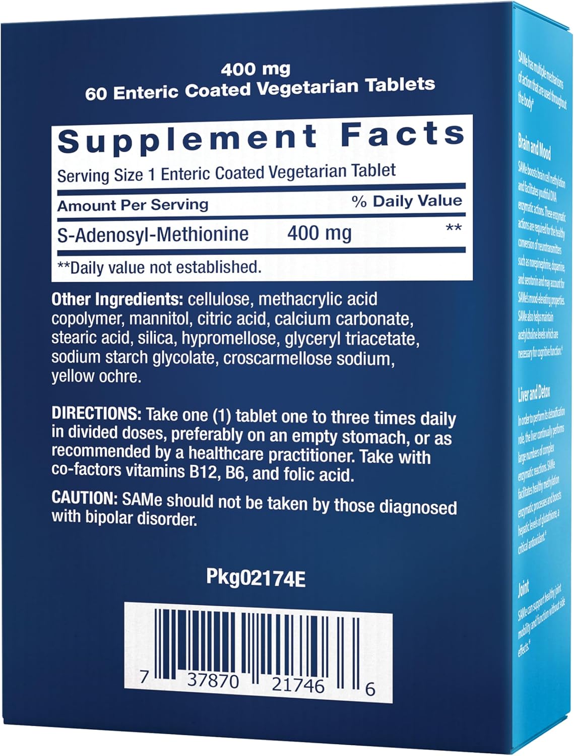 60 Count Same 400mg & N-Acetyl-L-Cysteine 600mg for Liver, Joint, and Immune Support by Life Extension
