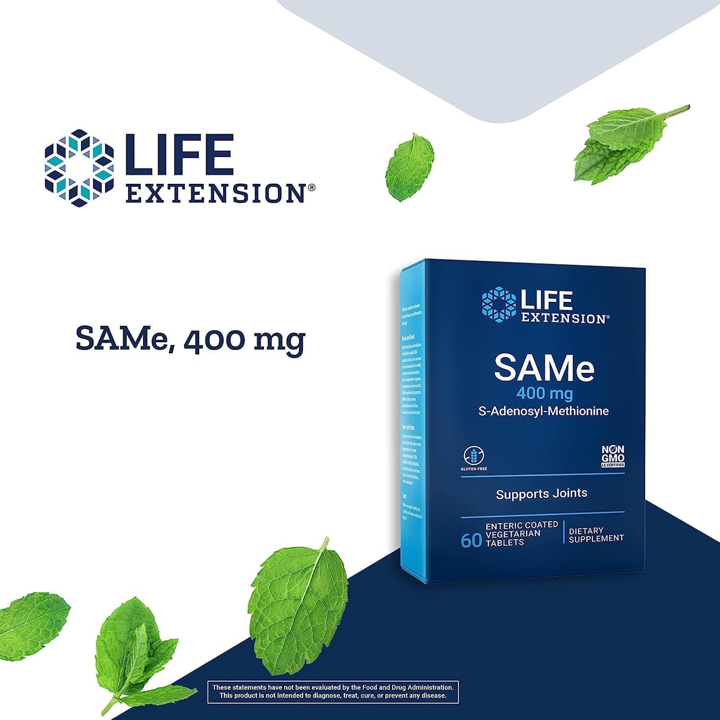60 Count Same 400mg & N-Acetyl-L-Cysteine 600mg for Liver, Joint, and Immune Support by Life Extension