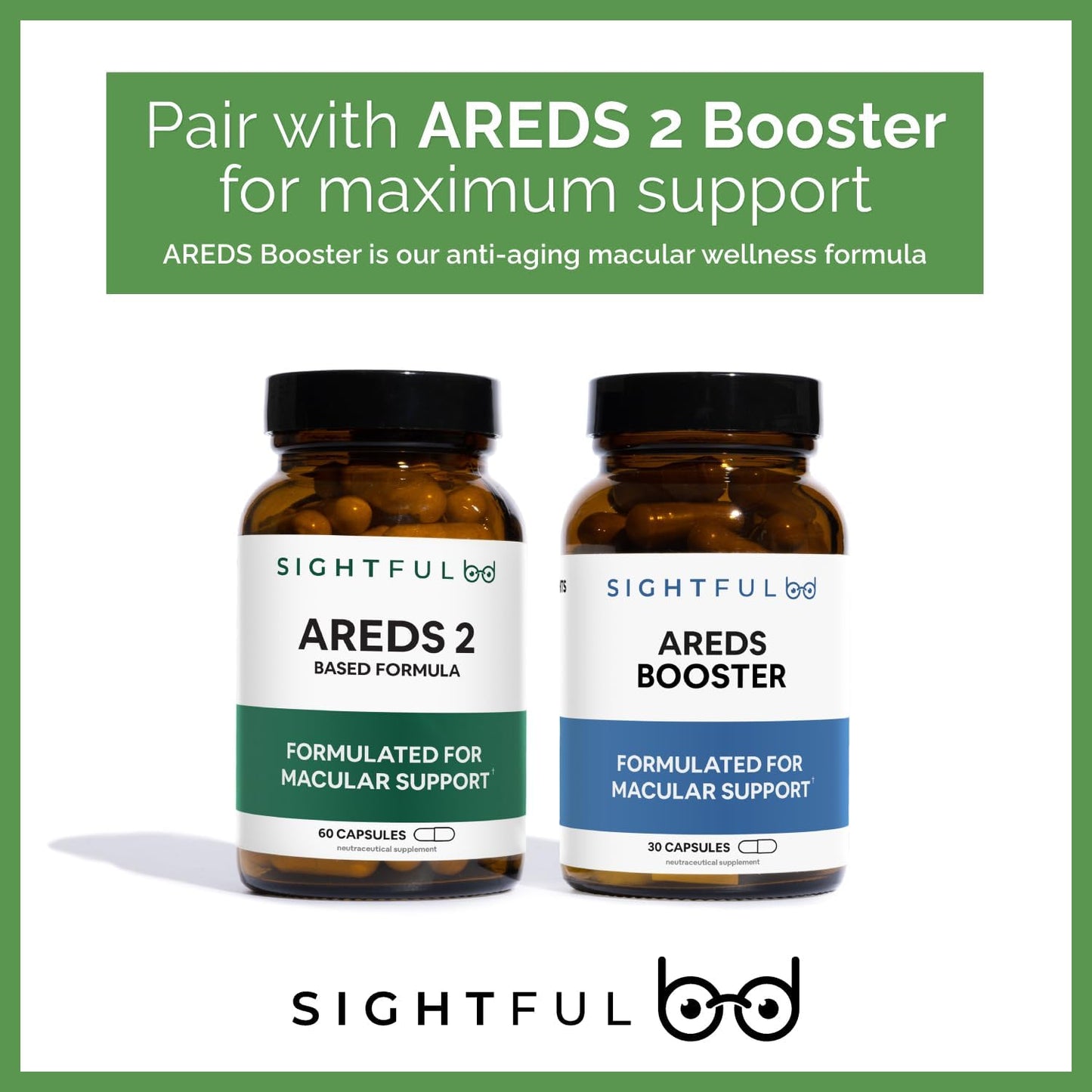 60 Count Sightful AREDS 2 Eye Vitamins with Lutein & Zeaxanthin | Made in USA