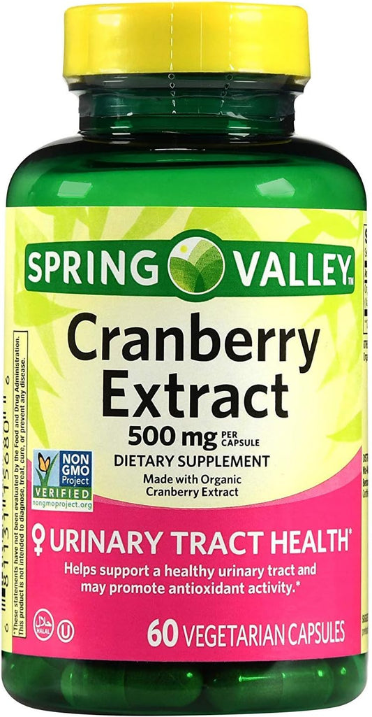 60 Count Spring Valley Cranberry Extract Capsules - 500 mg Strength