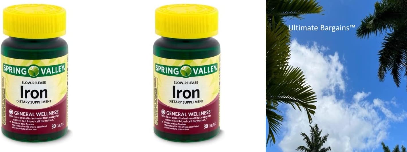 60-Count Spring Valley Slow-Release Iron Dietary Supplement with Vitamin Guide