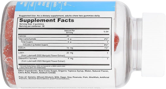 60 Count T.RQ TRQ Lutein and Zeaxanthin Gummy Dietary Supplement with Natural Mango Flavor