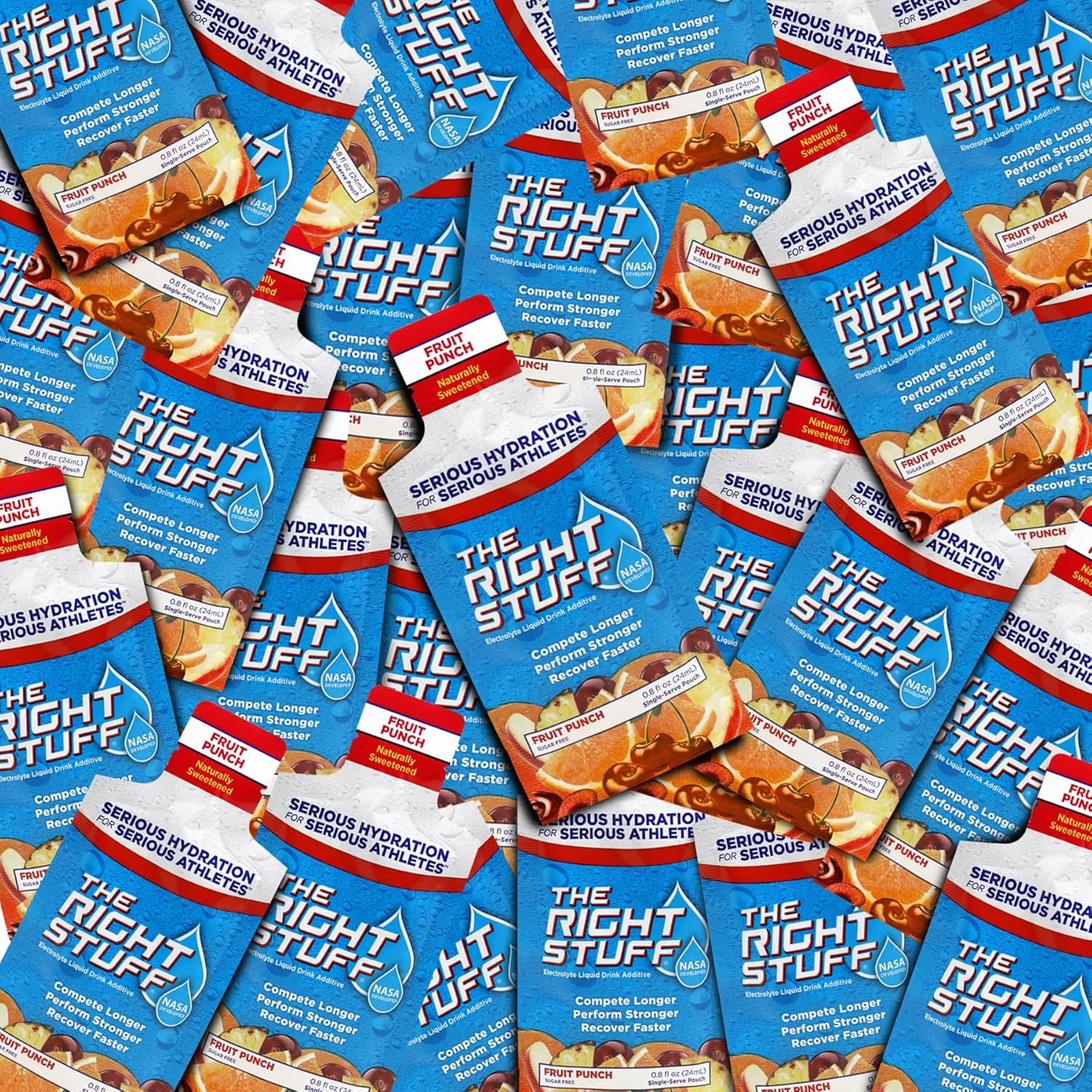 60 Count Variety Pack of The Right Stuff Special Electrolyte Drink Concentrate - Naturally Sweetened in Strawberry Lemonade, Fruit Punch, and Cherry Vanilla Flavors