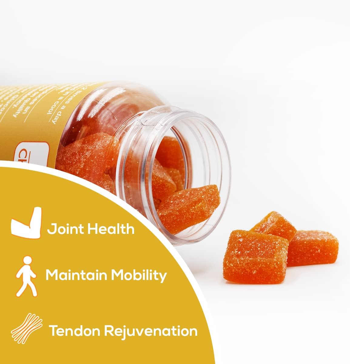 60 Count Vegan Glucosamine Chondroitin Turmeric Citrus Gummy Vitamins for Joint Health & Mobility - Non-GMO & Gluten Free Joint Support Gummies - Tendon Rejuvenation & Inflammation Relief - Orange Flavor