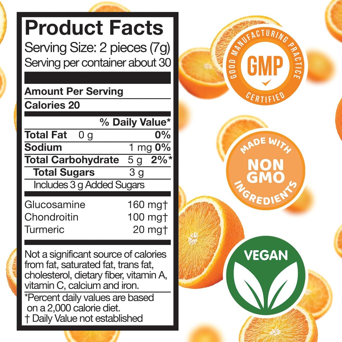 60 Count Vegan Glucosamine Chondroitin Turmeric Citrus Gummy Vitamins for Joint Health & Mobility - Non-GMO & Gluten Free Joint Support Gummies - Tendon Rejuvenation & Inflammation Relief - Orange Flavor