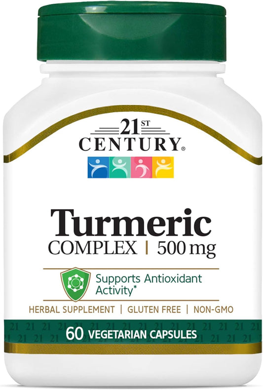 60 Count Vegetarian Turmeric Complex Capsules for 21st Century Support
