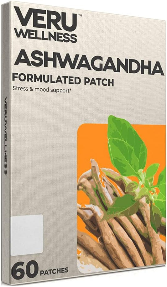 60-Count Veru Wellness Ashwagandha Patch for Stress Relief, Energy, Focus, and Natural Mood Support