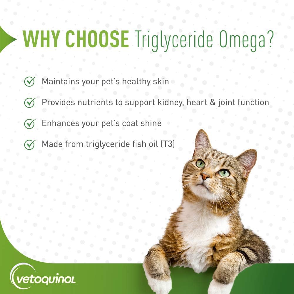 60 Count Vetoquinol Omega Triglyceride Capsules for Medium Dogs (40-79 lbs)