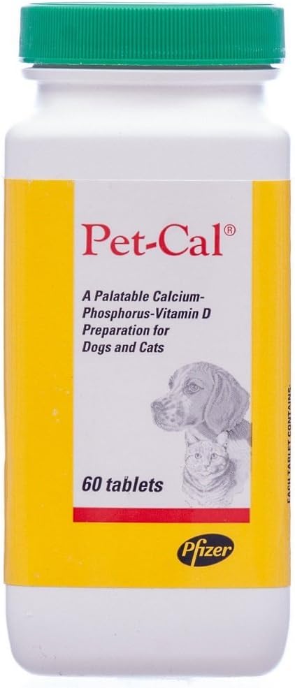 60 Count Virbac Pet Tabs Calcium Formula Supplement for Strong Bones and Teeth