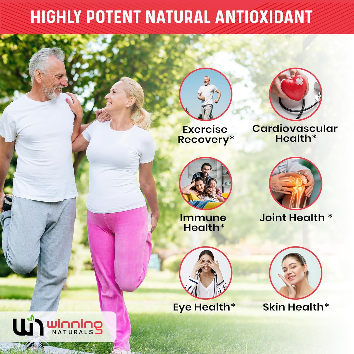 60 Count Winning Naturals Astaxanthin 10 mg Softgels - Powerful Antioxidant Supplement