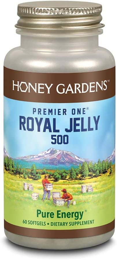 60 CT Honey Gardens Premier One Royal Jelly 500mg Supplement
