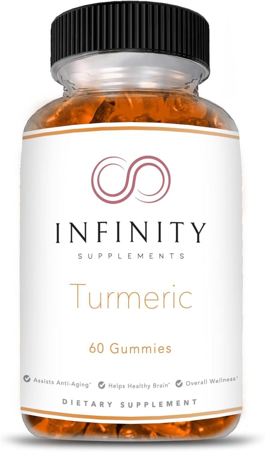 60 Ct Infinity Supplements Turmeric Gummies with Black Pepper Extract - Immune Support Supplement
