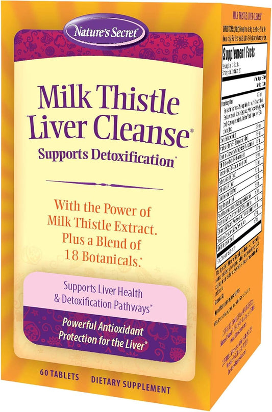 60 ct Nature's Secret Milk Thistle Liver Cleanse Tablets for Liver Support & Detox