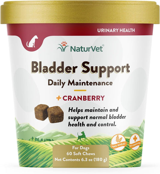 60 ct Soft Chews NaturVet Bladder Support Plus Cranberry for Dogs, USA-Made with Global Ingredients