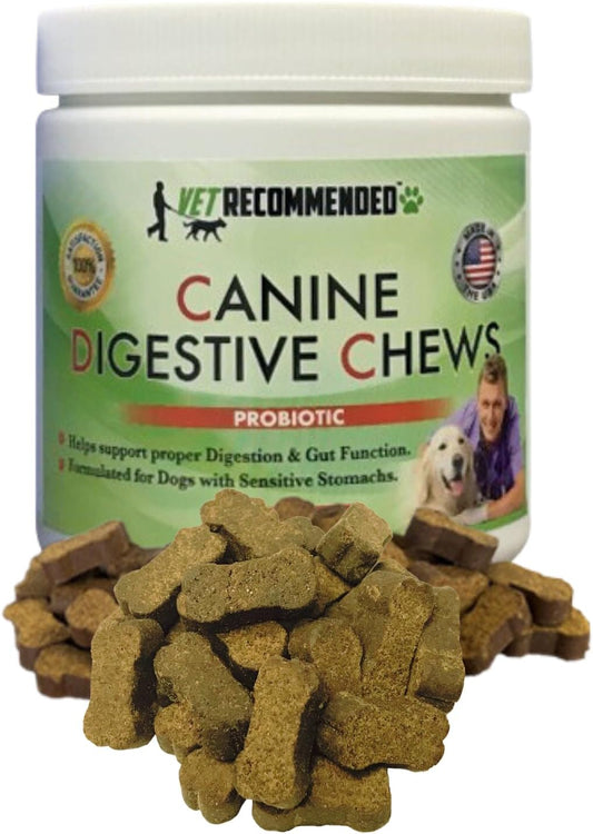 60 Ct. Vet Recommended™ Probiotic Chews for Dogs with Sensitive Stomachs - Chewable Fiber Supplement for Gut Health, Digestive Support, Immunity, and Digestion - Made in USA