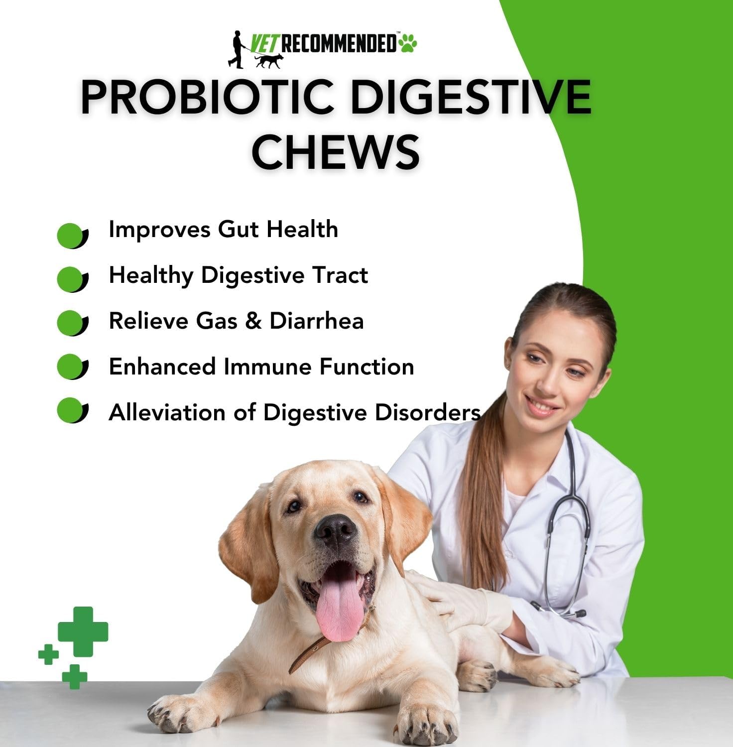 60 Ct. Vet Recommended™ Probiotic Chews for Dogs with Sensitive Stomachs - Chewable Fiber Supplement for Gut Health, Digestive Support, Immunity, and Digestion - Made in USA