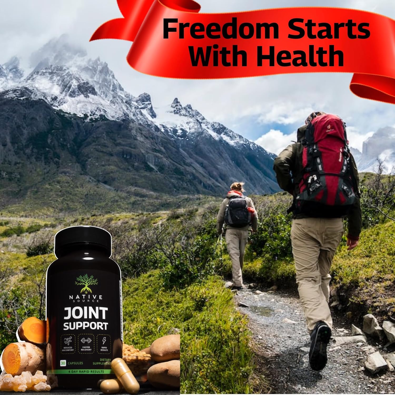 60-Day Supply Joint Support Supplement with Turmeric, Tamarind Seeds, Boswellia, and Fenugreek Extracts