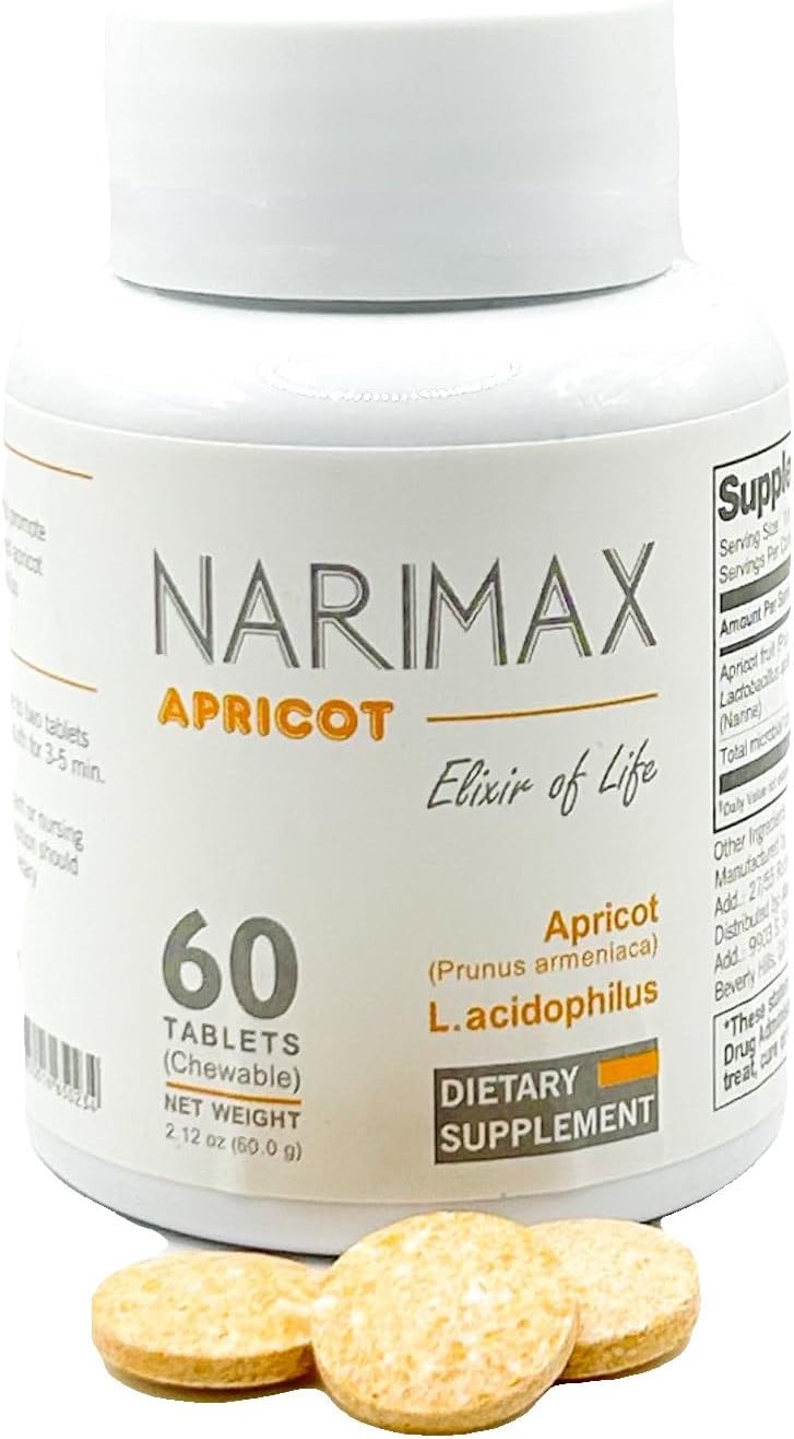 60 Dissolvable Apricot Probiotic Tablets by Asma Narimax