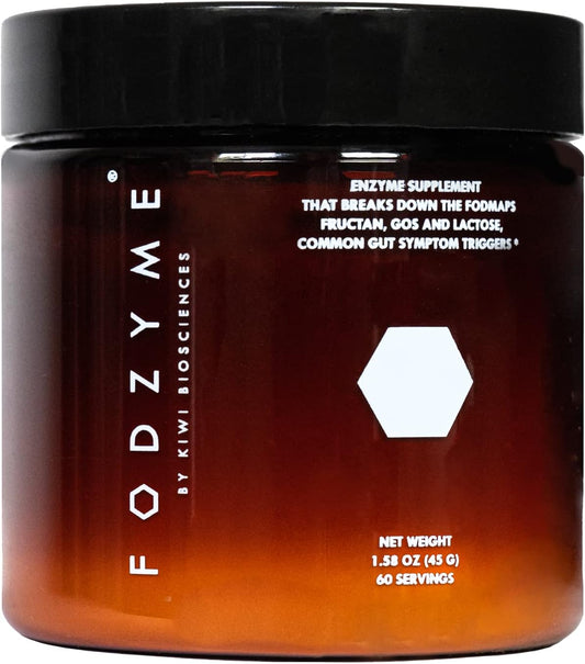 60 Dose FODZYME Home Kit: Relieve Bloating, Gas, Constipation, Diarrhea, & Abdominal Pain - Enzymes for Onion, Garlic, Bread, Beans, Legumes, Dairy - Fast Relief