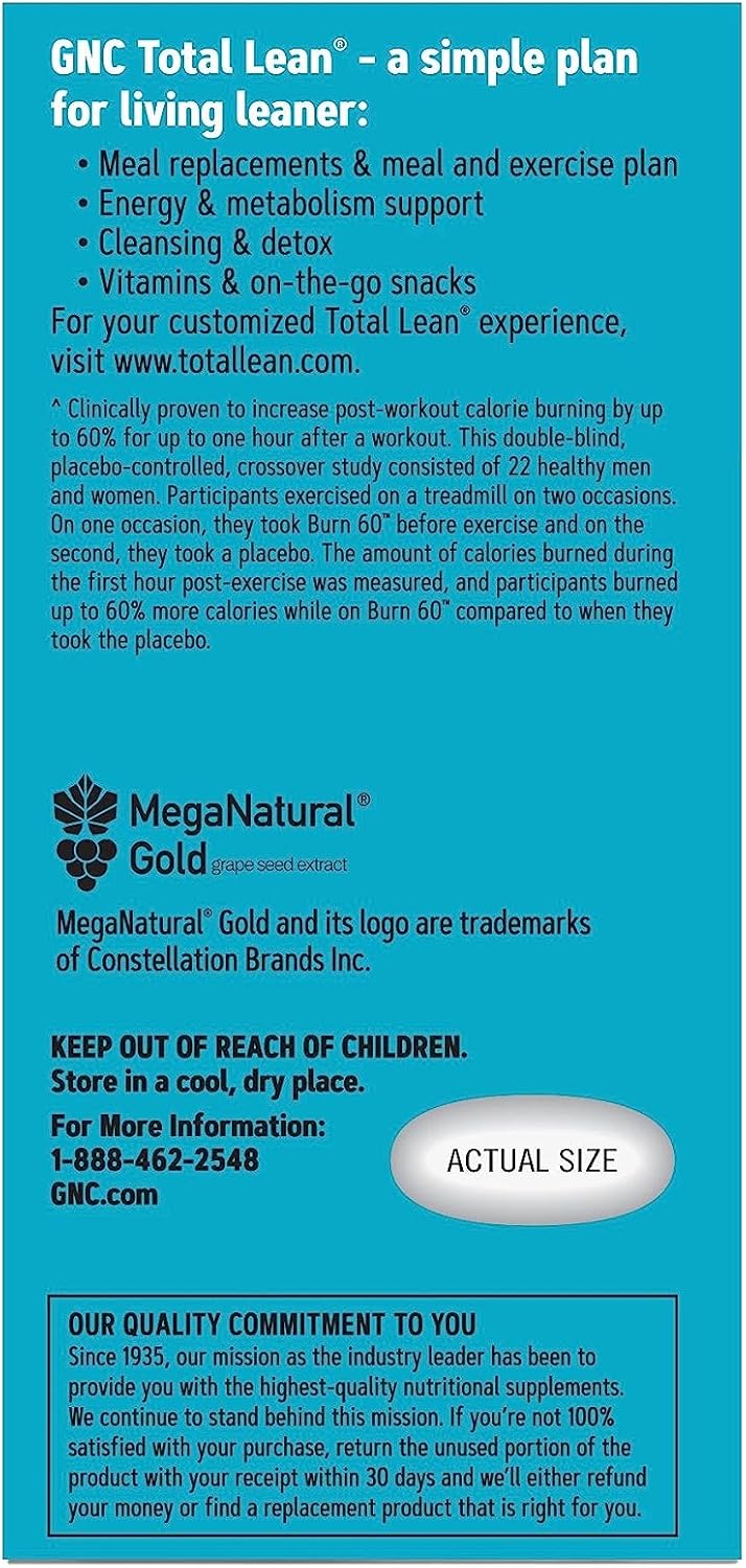 60 GNC Total Lean Burn Capsules - Weight Management Supplement